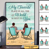 Couple Back View On The Beach Personalized Vertical Poster