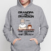 Grandpa And Grandson Granddaughter The Legend The Legacy Personalized Hoodie Sweatshirt