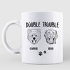 Double Trouble Dog Head Outline Personalized Mug