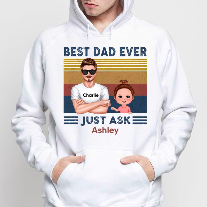 Fist Bump Dad And Son Daughter Best Dad Ever Retro Real Man Father's Day Gift For Dad Daddy Personalized Shirt