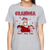 Grandma & Grandkids Polka Dot Pattern Coffee Personalized Shirt