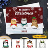 Meowy Christmas Peeking Fluffy Cats Personalized Postcard