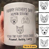 Happy Father‘s Day Good Morning Human Servant Dog Cat Head Outline Personalized Mug