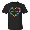 Teacher Heart Hand Prints Colorful Patterns Personalized Shirt