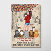 Cat Mom Lived Happily Ever After Personalized Poster