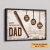 Baseball Family Wooden Personalized Horizontal Poster