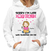 Sorry I‘m Late Cat Mom Sleeping Cat Personalized Hoodie Sweatshirt