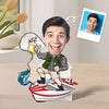 Custom Face Photo Caricature Fisherman Gift For Fishing Lover Personalized Acrylic Wiggle Stand