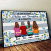 Flower Mother And Daughters Back View Personalized Horizontal Poster