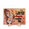 Angels Among Us Butter Fly Memorial Photo Keepsake Personalized 2-Layer Wooden Plaque