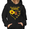 Mom Grandma Sunflower Butterflies Personalized Hoodie Sweatshirt