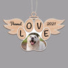 Pet Memorial Paw With Wings Dogs Cats Christmas Personalized Wooden Ornament