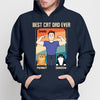 Best Cat Dad Strong Dad Personalized Hoodie Sweatshirt