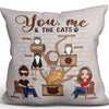 You Me & The Cats Doll Couple Cat Tower Personalized Pillow (Insert Included)