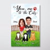 Couple And The Cats Funny Custom Face Photo Personalized Poster