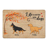 Walking Dogs Under Tree Personalized Doormat