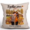 Fall Season Couple In Pumpkin Patch Personalized Pillow (Insert Included)