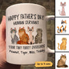 Cartoon Sitting Cats Happy Father‘s Day Human Servant Gift For Cat Dad Personalized Mug