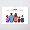 Side By Side Miles Apart Family Back View Personalized Poster