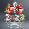 Christmas Tree Cake 2023 Family Sitting Crossed Legs Custom Face Photo Personalized Acrylic Shaking Stand