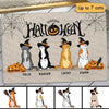 Happy Halloween Standing Cat Personalized Doormat