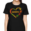 Grandma Mom Heart Handprint Fall Season Personalized Shirt