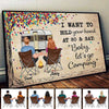 Colorful Tree Camping Couple Back View Personalized Horizontal Poster