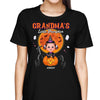 Grandma Pumpkin Red Moon Grandkids Halloween Personalized Shirt