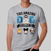 Blue Pattern Amazing Dad Belongs To Kids Dogs Cats Personalized Shirt