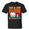 Retro Best Friends For Life Dad And Son Daughter Fist Bump Personalized Shirt