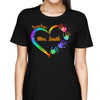 Teacher Heart Hand Prints Colorful Patterns Personalized Shirt