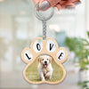 Custom Pet Photo Personalized Paw Shaped Acrylic Keychain