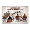 Camping Couple Back View Mountain Map Personalized Doormat