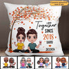 Couple Sitting Under Tree Fall Season Personalized Pillow (Insert Included)