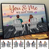 River Landscape Back View Couple Sitting Personalized Poster