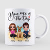 Doll Couple Sitting On The Beach With Dogs Personalized Mug