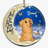 To The Moon And Back Peeking Cute Dog Personalized Circle Ornament