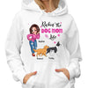 Rockin‘ The Dog Mom Life Pink Sassy Girl & Walking Dog Personalized Hoodie Sweatshirt