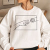 Cat Mom Simple Outline Hand Paw Gift For Cat Lover Hoodie Sweatshirt