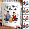 Real Couple Sitting You Me And The Cats Personalized Mug