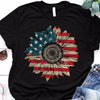 Sunflower Fourth Of July America Flag Independence Day July 4th Shirt