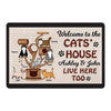Welcome To The Cats House Cat Tower Personalized Doormat