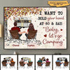 Fall Season Camping Couple Back View Personalized Horizontal Poster