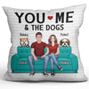 You Me Dogs Sitting Couple Personalized Pillow (Insert Included)