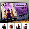Dog Witch Halloween Back View Personalized Horizontal Poster
