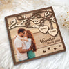 Couple Kissing Under Tree Photo Upload Personalized 2-Layer Wooden Plaque