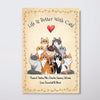 Life Is Better With Cats Sitting Cartoon Personalized Vertical Poster