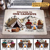 Camping Couple Back View Mountain Map Personalized Doormat