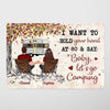 Fall Season Camping Couple Back View Personalized Horizontal Poster