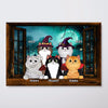 Halloween Fluffy Cats Opened Window Personalized Horizontal Poster